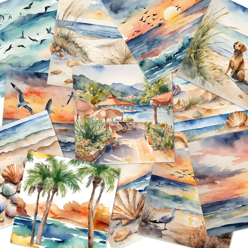LaCreativ - Designpapier "Ein Tag am Meer" Paper Pack 6x6" - 24 Bogen